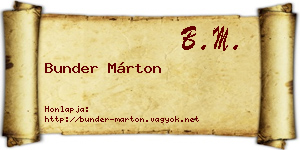 Bunder Márton névjegykártya
