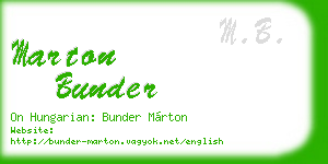 marton bunder business card